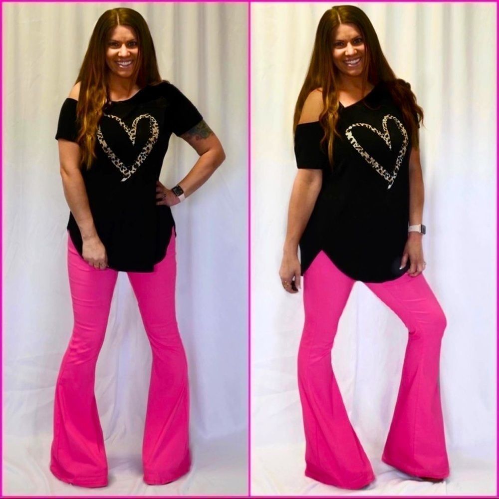 Hot Pink Bell Bottom Jeans/ 34”Inseam